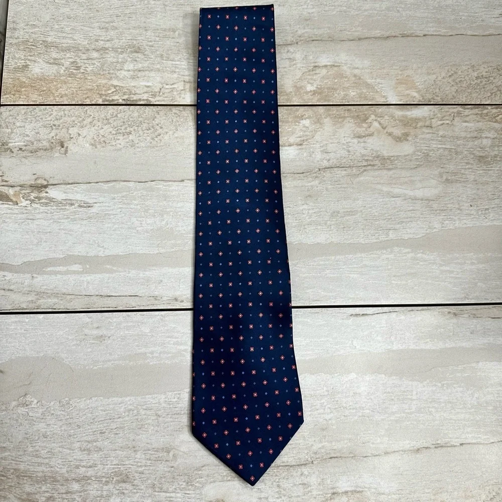 Joseph & Lyman Mens Blue Silk Tie Bloomingdale’s Exclusive USA Office Work Wear